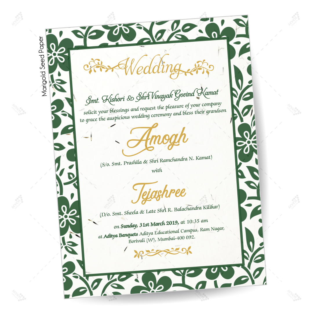 Seedpaper wedding invitations from India