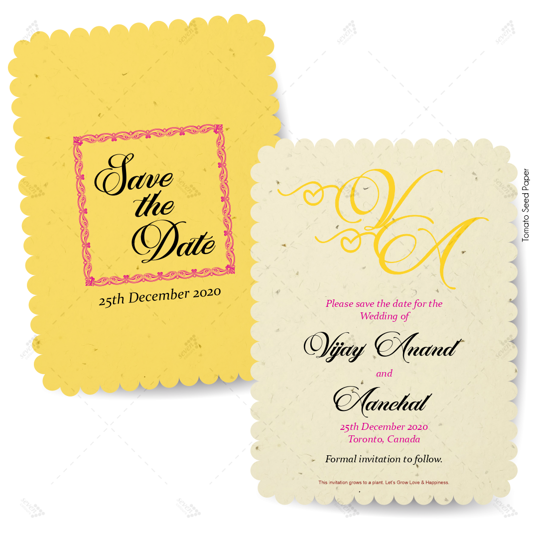 seed paper card for the save the date of wedding